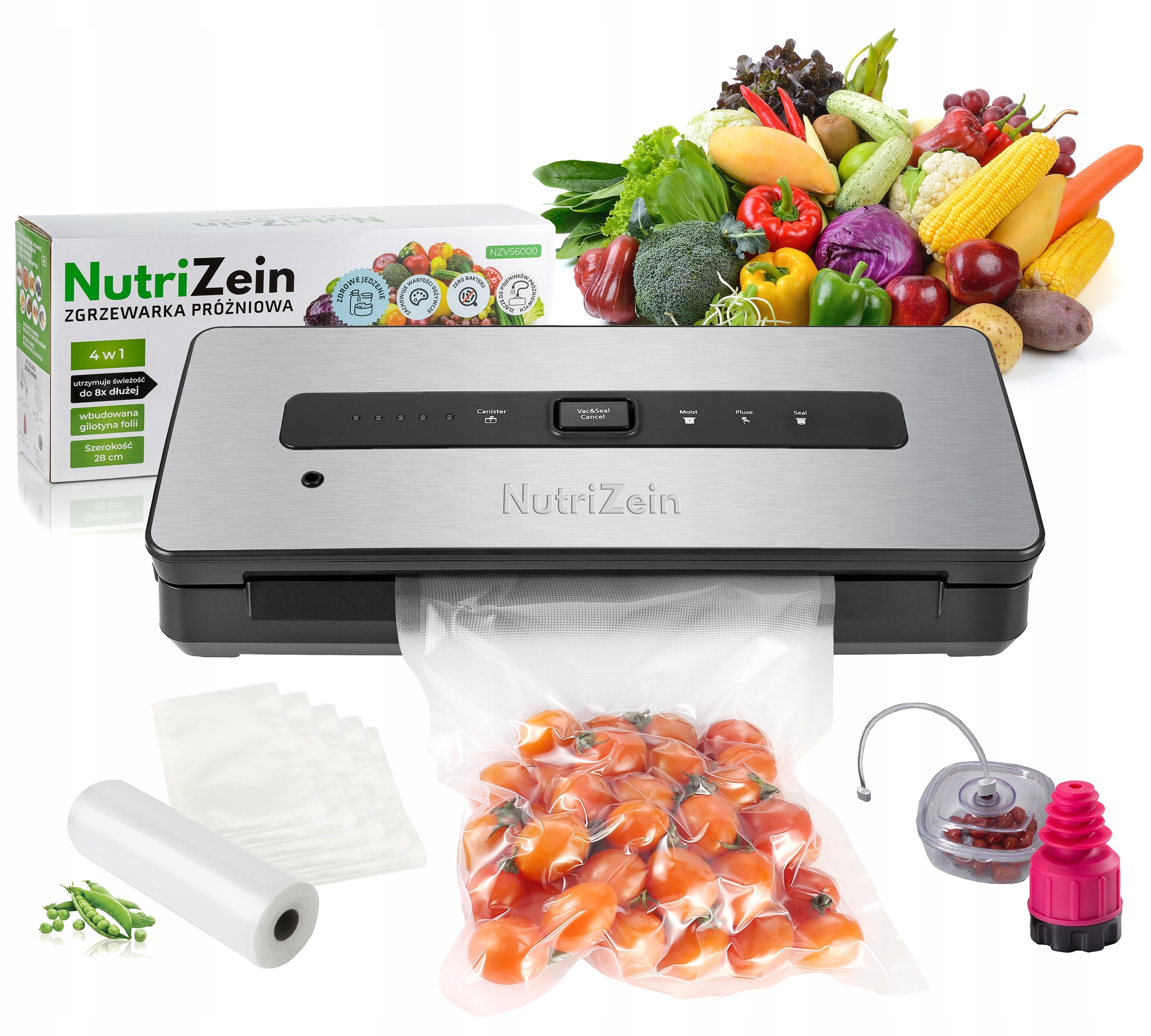 Vákuová zváračka NutriZein NZVS6000 Vacu Opti strieborná 130 W